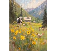 Peinture Diamant Adulte Paysage Diamond Painting Enfant 5D Kit Broderie Diamant Painting Poulet, Loisirs Créatifs Adultes Point de Croix Cristal Art, pour Chambre Décoration Murale 35x50 cm Q4-234