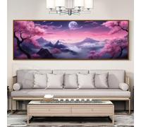 Peinture Diamant Adulte,Paysage Japonais DIY 5D Diamant Painting Complet,Grand Peinture Diamant Images,Carré Diamond Art Cristal Painting Broderie Artisanat,pour Murale Décor Gifts 80x220cm/31x87in