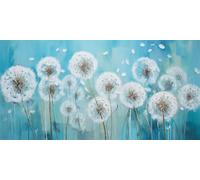 Peinture Diamant Adulte Pissenlit 100x200cm, 5D Square Diamond Painting Floral Grand Format Diamond-Painting Carré Diamant Strass Point de Croix Cristal Painting Pour Murale Décoration (SQ300)