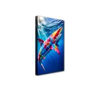 Peinture Diamant Adulte, Requin Mer Profonde Complet Adulte Pouces Grand Forma Broderie Diamant Kit Peinture Enfant DIY Diamant Strass Point de Croix Cristal Painting pour Murale Décoration 80x160cm