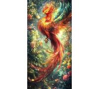 Peinture Diamant Adulte XXL 40x80 cm Diamond Painting Phoenix 5D, Kit Complet DIY Grand Format Débutants Loisirs Créatifs Adultes Fleur Diamant Art Strass Point de Croix, Décoration Murale f0j-40