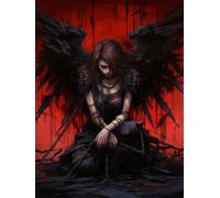 Peinture Diamant Ange Déchu Gothique Diamond Painting Adulte Grand Format 40x60cm, DIY 5D Diamant Painting kit Diamant Strass Point de Croix Cristal Painting Diamant Kits pour Murale Décoration