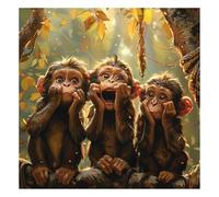 Peinture Diamant Animaux Diamond Painting 50x50 cm, 2026 New Complet Diamond Broderie Point de Croix Strass Cristal Painting, 5D Activité Manuelle Adulte Kits, Décoration Murale Maison (Singe) z-d718