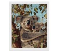 Peinture Diamant Animaux Koala, 5D Diamond Painting Kit Complet, Diamond Painting Adulte et Enfant, Diamant Strass Point de Croix Cristal Art Set pour Décor Intérieur Murale, Cadeaux 90x120cm y-134