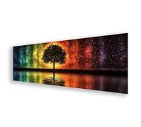 Peinture Diamant Arbre, Diamond Painting Adulte Grand Format Coloré, 5D Broderie Diamant Kit Complet,DIY Strass Broderie Point de Croix Loisirs Créatifs pour Decoration Murale Cadeau 100x300 cm K0-669