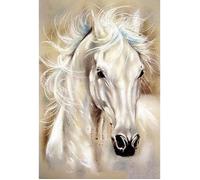 Peinture Diamant - Cheval Blanc - 30x40cm - Kit Complet - DIY Arts et Crafts