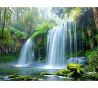 Peinture Diamant Chute D'Eau Paysage Naturel Diamond Painting Adulte Grand Format 50x40cm, 5D Diamant Painting kit Complet, DIY Diamant Strass Point de Croix Cristal Painting pour Murale Décoration