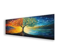 Peinture Diamant Coloré, Diamond Painting Adulte Grand Format Arbre, 5D Broderie Diamant Kit Complet, DIY Strass Broderie Point de Croix Loisirs Créatifs pour Decoration Murale Cadeau 70x210 cm K0-87