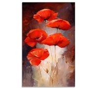Peinture Diamant Coquelicot, Peinture Numero Adulte, 5D Enfant Diamond Painting Kits Complet, Tableau Diamant Painting Kit Art Craft pour Decoration Home Murale Salon Chambre 50x70cm/20x28in