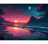 Peinture Diamant Coucher De Soleil Diamond Painting Adulte, 5D Paysage Diamant Peinture Kit Complet, DIY Activité Manuelle Adulte Strass Cristal Point de Croix Broderie Painting Murale 60x80cm h-858