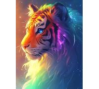 Peinture Diamant Couleur Diamond Painting Adulte Tigre Diamond Painting Accessoires Kit Complet, Peinture Diamant Artisanat Strass Point de Croix pour Adultes, Decoration Maison 45X60CM, Model 886