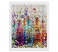 Peinture Diamant Couleur Vase, 5D Diamond Painting Kit Complet, Diamond Painting Adulte et Enfant, Diamant Strass Point de Croix Cristal Art Set pour Décoration Intérieur Murale, Cadeaux 80x110cm y-46