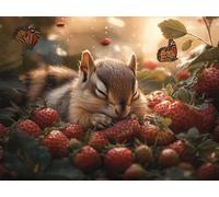 Peinture Diamant Écureuil, 5D Animal Diamond Painting 50x40 cm T0-286