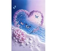 Peinture Diamant fleur d'amour Diamond Painting Adulte,5D DIY Diamant Painting Papillon,20x30cm Diamond-Painting Loisirs Créatifs Adultes,avec Diamond Painting Accessoires,Décoration Intérieur Ly11045