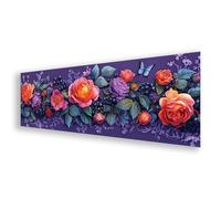 Peinture Diamant Fleur, Diamond Painting Adulte Grand Format Pivoine, 5D Broderie Diamant Kit Complet,DIY Strass Broderie Point de Croix Loisirs Créatifs pour Decoration Murale Cadeau 60x180 cm K0-690