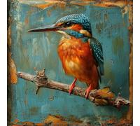 Peinture diamant Kingfisher Color Bird () Kit de peinture diamant pour adultes et enfants débutants avec pinceau, peinture à faire soi-même pour décoration d'intérieur 50 x 50 cm