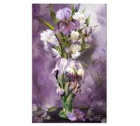 Peinture Diamant Kits pour Adultes,AI 5D Fleur mauve Diamond Painting Kit Complet,DIY Art du Diamant Peinture Diamant Kits,Broderie Diamant Mosaique Kit pour Accueil Mur Décoration 30x60cm-s577