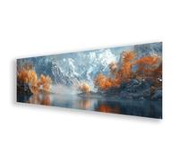 Peinture Diamant Montagne, Diamond Painting Adulte Grand Format Arbre, 5D Broderie Diamant Kit Complet, DIY Strass Broderie Point de Croix Loisirs Créatifs pour Decoration Murale 100x300 cm K0-63