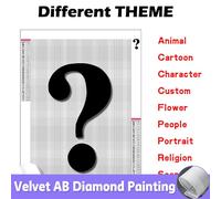 Peinture diamant mystère à thème différent, bricolage, perceuses Canva AB en velours, point de croix mystérieux, Kits d'images, décoration d'intérieur 5D Flowet