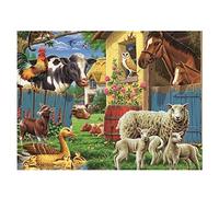 Peinture Diamant Painting Animaux de la ferme Complet Peinture Numero Adulte Strass Broderie Diamant Art Dots Point De Croix Grand Diamond Painting Enfant Canevas Tableau Maison Décor Murale 40x60cm