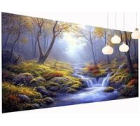Peinture Diamant Painting Jungle 5D Diamond Painting Adulte Rivière Kit Broderie Diamant DIY Carré Full Drill Cristal Point de Croix Art Artisanat pour Tableau Decoration Murale 90x180 cm S2-613