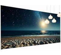 Peinture Diamant Painting Lune 5D Diamond Painting Adulte Plage Kit Broderie Diamant DIY Rond Full Drill Strass Cristal Point de Croix Art Artisanat pour Tableau Decoration Murale 90x180 cm S2-1050