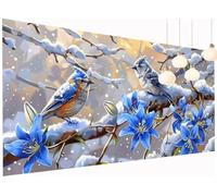 Peinture Diamant Painting Oiseau 5D Diamond Painting Adulte Arbre Kit Broderie Diamant DIY Carré Full Drill Strass Cristal Point de Croix Art Artisanat pour Tableau Decoration Murale 50x100 cm S2-901
