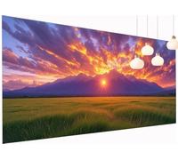 Peinture Diamant Painting Prairie 5D Diamond Painting Adulte Coucher soleil Kit Broderie Diamant DIY Rond Full Drill Cristal Point de Croix Art Artisanat pour Tableau Decoration Murale 30x60 cm S2-874