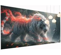 Peinture Diamant Painting Tigre 5D Diamond Painting Adulte Animal Kit Broderie Diamant DIY Carré Full Drill Strass Cristal Point de Croix Art Artisanat pour Tableau Decoration Murale 40x80 cm S2-881