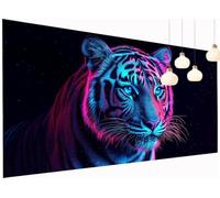 Peinture Diamant Painting Tigre 5D Diamond Painting Adulte Animal Kit Broderie Diamant DIY Rond Full Drill Strass Cristal Point de Croix Art Artisanat pour Tableau Decoration Murale 50x100 cm S2-774