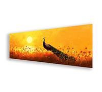 Peinture Diamant Paon, Diamond Painting Adulte Grand Format Coucher de Soleil, 5D Broderie Diamant Kit Complet, DIY Strass Broderie Point de Croix Art pour Decoration Murale Cadeau 80x240 cm K0-528