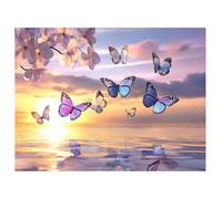 Peinture Diamant Papillon, 5D Diamond Painting Kit Complet Full Drill Carré, Travaux Manuels pour Adulte et Enfant, Broderie Strass Point de Croix, Décor Murale Cadeau Orchidée, 40x60cm,z@2342