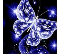 Peinture Diamant - Papillon Bleu - 30x30cm - Multicolore - Décoration Murale