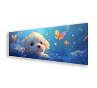 Peinture Diamant Papillon, Diamond Painting Adulte Grand Format Chien, 5D Broderie Diamant Kit Complet, DIY Strass Broderie Point de Croix Loisirs Créatifs pour Decoration Murale 40x120 cm K0-708