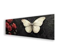 Peinture Diamant Papillon, Diamond Painting Adulte Grand Format Fleur, 5D Broderie Diamant Kit Complet, DIY Strass Broderie Point de Croix Loisirs Créatifs pour Decoration Murale 80x240 cm K0-546