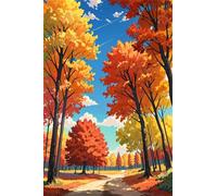 Peinture Diamant paysage Diamond Painting Adulte,5D DIY Diamant Painting arbre des quatre saisons,40x60cm Diamond-Painting Loisirs Créatifs Adultes,avec Accessoires,pour Décoration Intérieur Ly-7053