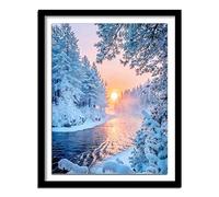 Peinture Diamant Paysage Hiver, Peinture Numero Adulte, 5D Enfant Diamond Painting Kits Complet, Tableau Diamant Painting Kit Art Craft pour Decoration Home Murale Salon Chambre 50x70cm/20x28in