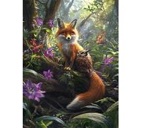 Peinture Diamant Renard Diamond Painting Adulte Hibou 5D Diamant Painting Kit Creatif Adulte, DIY Diamond-painting Numero D'art Strass Kit Broderie pour Decoration Maison Murale 20x30cm, Model702