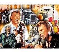Peinture diamant ronde, superstar du chanteur Johnny Hallyday, broderie en strass, artisanat en plastique, 50 x 60 cm