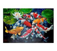 Peinture Diamant Thème Koi Carpe, Kit De Broderie Complète 5d, Points De Croix, Décoration D'intérieur, Cadeau