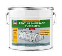 Peinture d'ombrage fluide pour serre verre, plastique, durée d'ombrage 8 mois, spécial drone et hélicoptère PROCOM 10 x 20 Kg Blanc