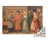 Peinture du XVe siècle | pour Adultes |Figures Chevaliers| 1000pcs (75x50cm) Puzzles Jeux ÉduChatifs Puzzles De Décoration Intérieure