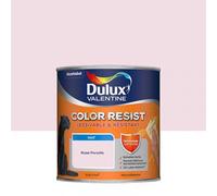Dulux Valentine Color Resist Pièces à Vivre - Peinture Intérieure Murs, Plafonds, Boiseries - Lessivable et Résistante - Couleur : Rose Paradis - 0,5 L