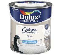 Peinture - DULUX VALENTINE - Crème de Couleur - Blanc Mat - 0.5L - Acrylique Monocouche