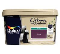 Dulux Valentine Crème de Couleur - Peinture multi-supports intérieure - Satin Prune 2,5 L