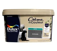Dulux Valentine Peinture Crème de Couleur multi-supports intérieure Satin Anthracite 2,5 L