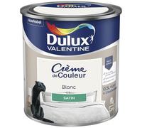 DULUX VALENTINE Peinture mur, boiserie crème de couleur DULUX VALENTINE blanc satiné 0.5L