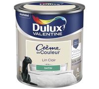 Peinture - DULUX VALENTINE - Crème de Couleur - Satiné - 0,5L - Intérieur - Lin Clair