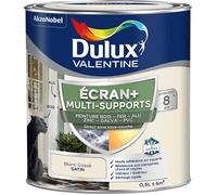 Dulux Valentine ECRAN+ MULTI-SUPPORTS EXTERIEURE - Peinture en Phase Aqueuse pour l'Éxtérieur et l 'Intérieur - Satin Blanc Cassé 0,5 L