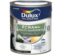 Dulux Valentine ECRAN+ MULTI-SUPPORTS EXTERIEURE - Peinture en Phase Aqueuse pour l'Éxtérieur et l 'Intérieur - Satin Blanc 2 L